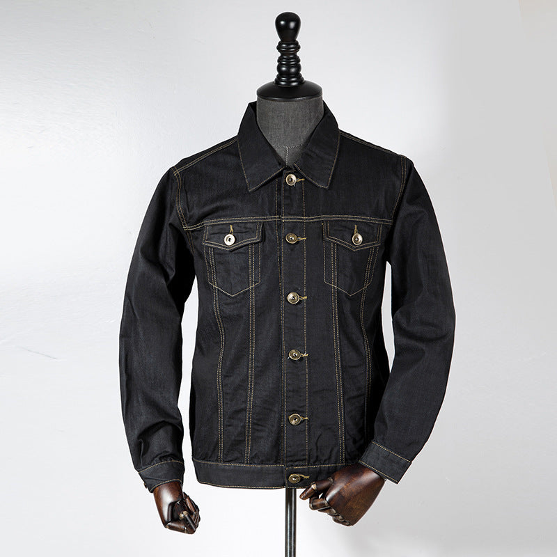 Veste en jean noire pour homme