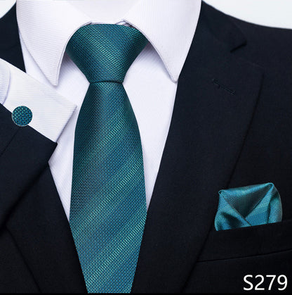Men's Creative All-match Business Formal Wear Tie Scarf Cuff Buckle Set - ARCHSHOPE