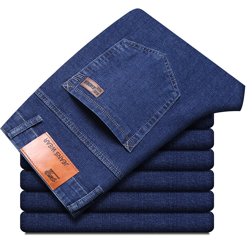Jeans de printemps pour hommes, coupe droite et élastique