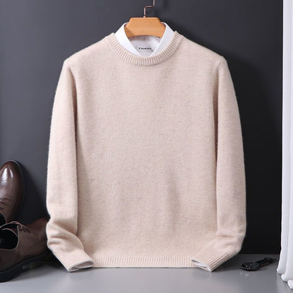 Rundhalspullover Lockerer Oversize-Strickpullover