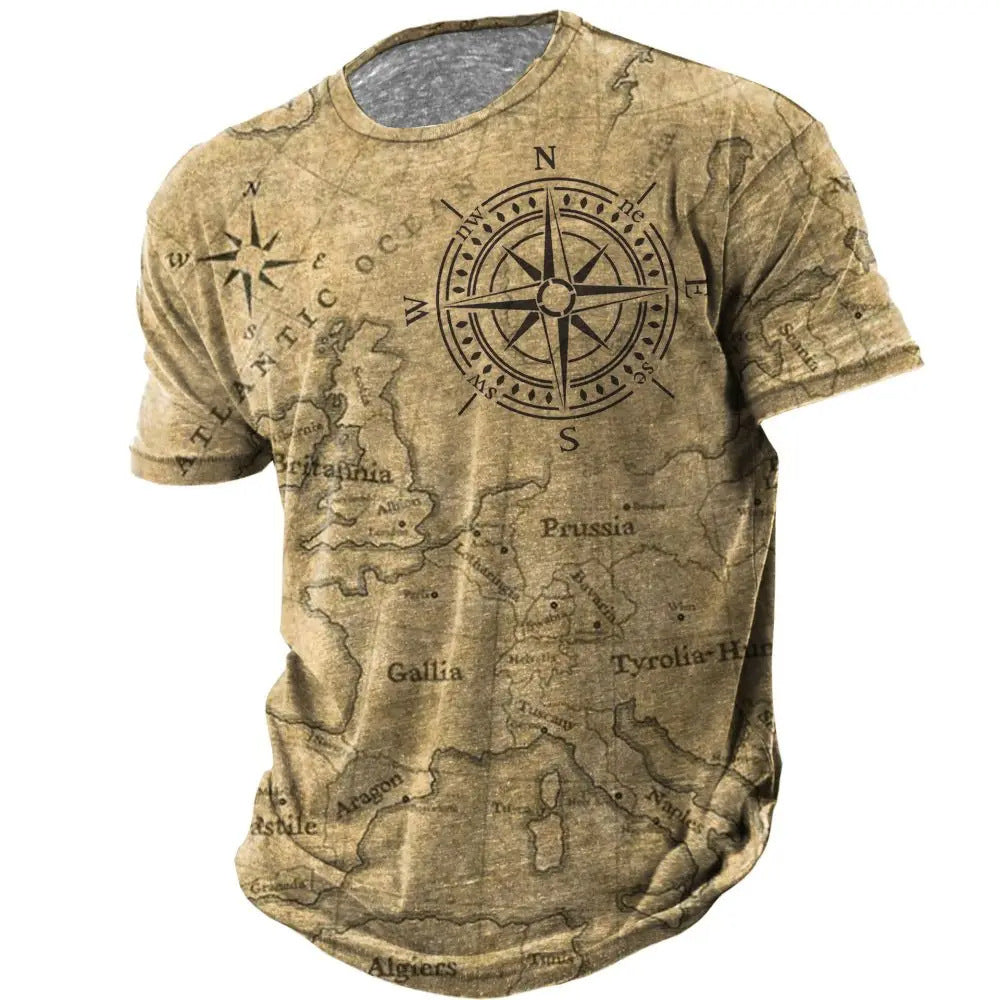 Men's Casual Loose Short Sleeves T-shirt Round Neck - ARCHSHOPE