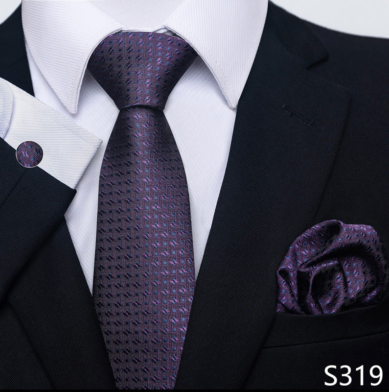 Men's Creative All-match Business Formal Wear Tie Scarf Cuff Buckle Set - ARCHSHOPE