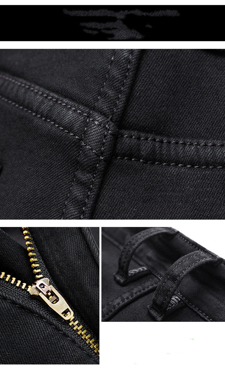 Neue Herren Jeans Slim Straight Black Pants für Männer