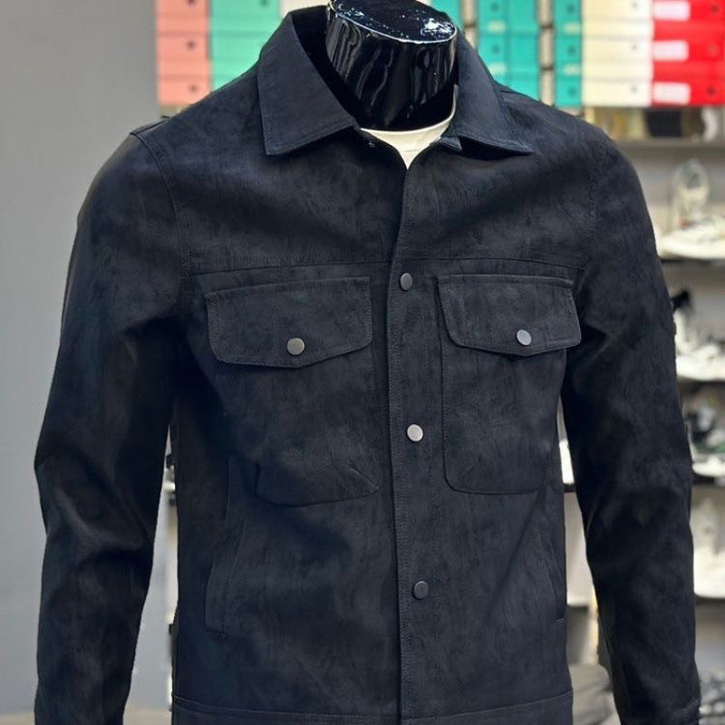 New Casual Collar Trendy Cool Suede Jacket Single-breasted Men's Jacket - ARCHSHOPE