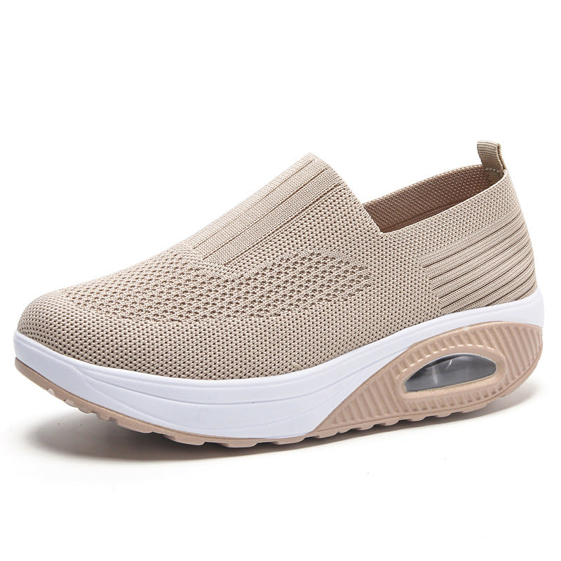 New Women's Leisure Sports Air Cushion Non-slip Flying Woven Women's Shoes