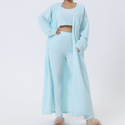 Cozy Pajama Set, 3 Piece Lounge Set, Cute Loungewear, Warm Suit Sets, Matching Set, Lounge Set, 3 Piece Pant Sets, Women Winter Dress - ARCHSHOPE