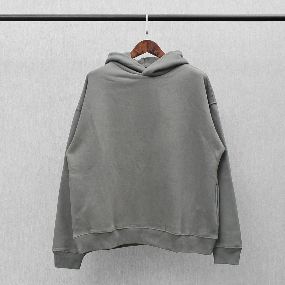 Klassischer einfarbiger High Street Plus Fleece-Kapuzenpullover für Herren