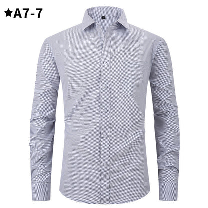 Chemise à carreaux à col polo de couleur unie pour homme