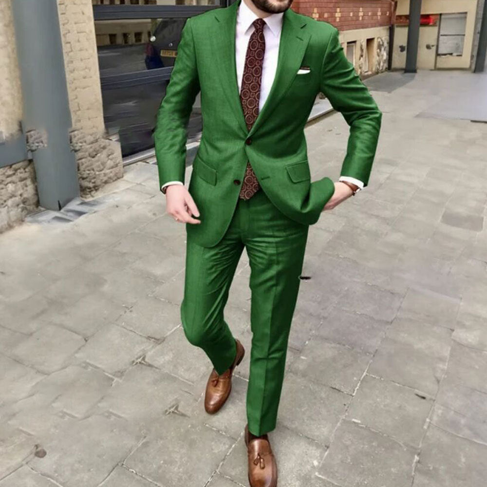 Herren Slim Fit Business-Kleid mit zwei Knöpfen