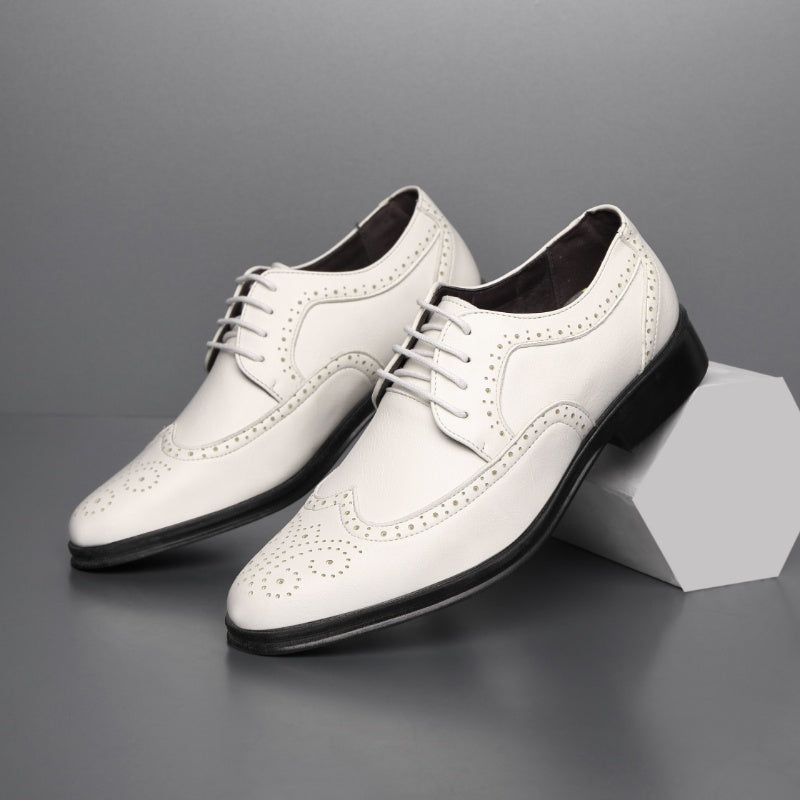 Blockgeschnitzte Freizeitschuhe aus Leder für Herren
