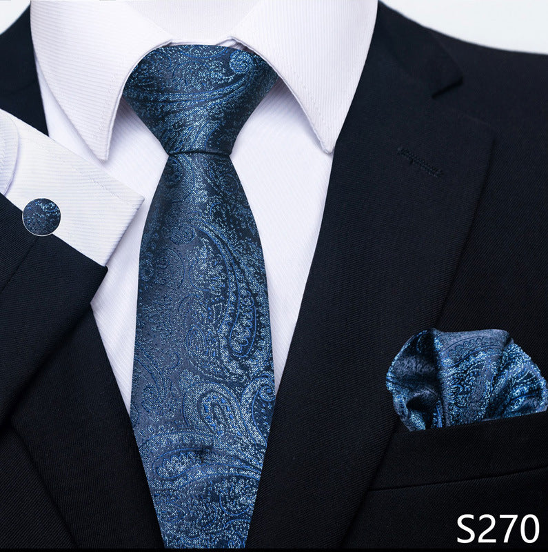 Men's Creative All-match Business Formal Wear Tie Scarf Cuff Buckle Set - ARCHSHOPE