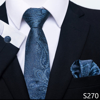 Men's Creative All-match Business Formal Wear Tie Scarf Cuff Buckle Set - ARCHSHOPE