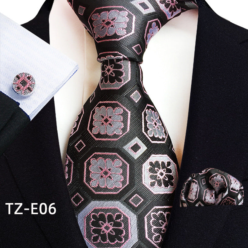 Paisley Tie Square Scarf Pocket Square Cufflinks Three-piece Set - ARCHSHOPE