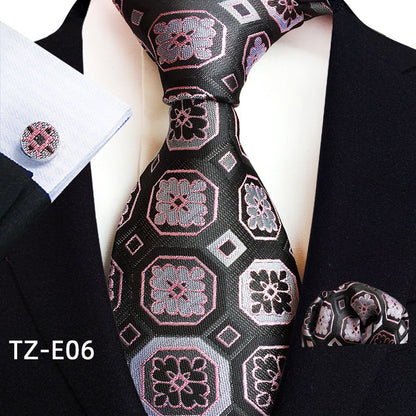 Paisley Tie Square Scarf Pocket Square Cufflinks Three-piece Set - ARCHSHOPE