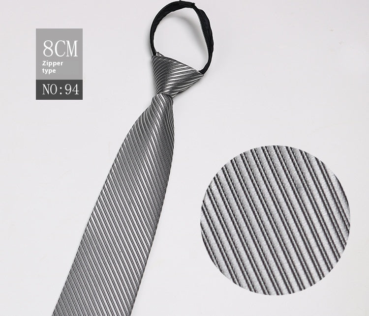 Black Men's Tie Striped Blue Business Tie Lazy Zip Tie In Stock Wholesale Pull Peels - ARCHSHOPE