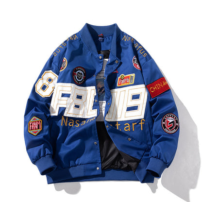 Autumn Winter Couple American Motorcycle Baseball Uniform