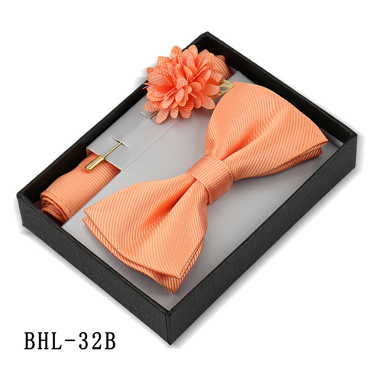 Mens Bow Tie, Pocket Square, And Brooch Gift Set - ARCHSHOPE
