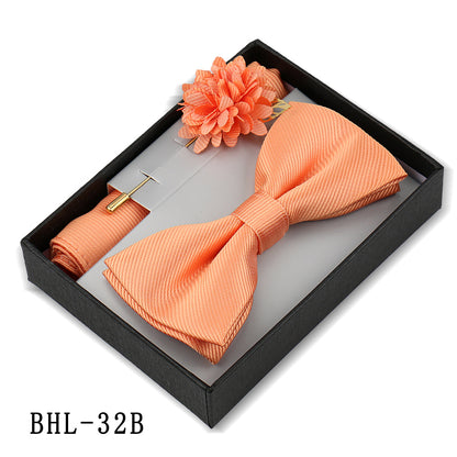 Mens Bow Tie, Pocket Square, And Brooch Gift Set - ARCHSHOPE