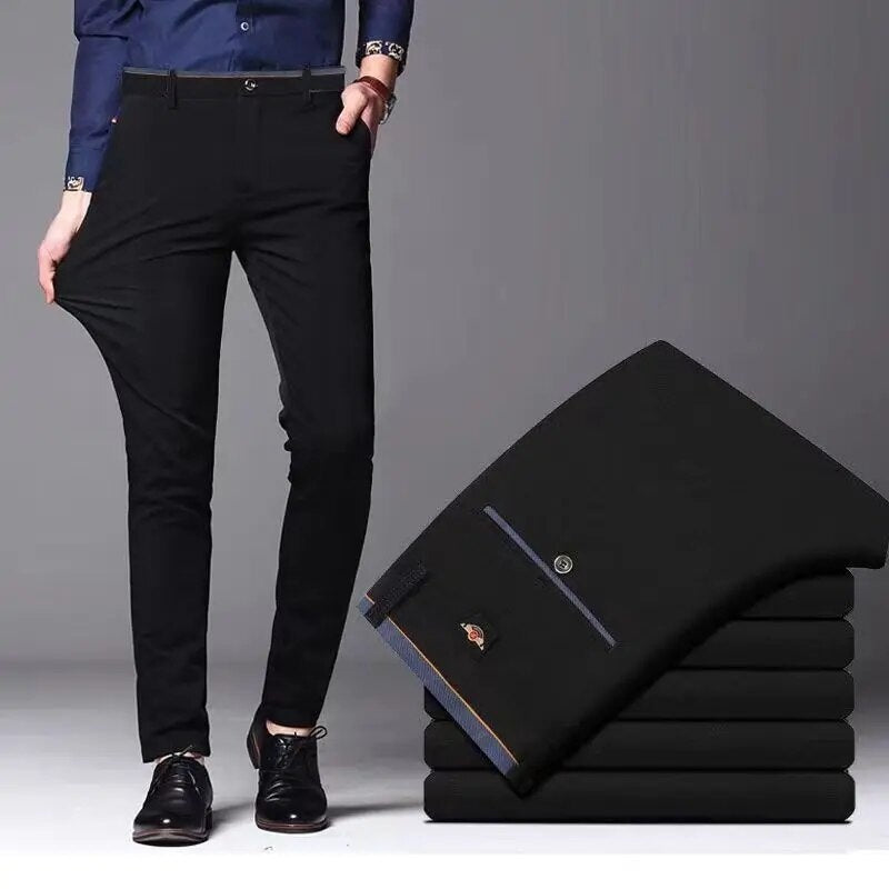 Pantalon crayon extensible coupe slim Pantalon de costume de style coréen