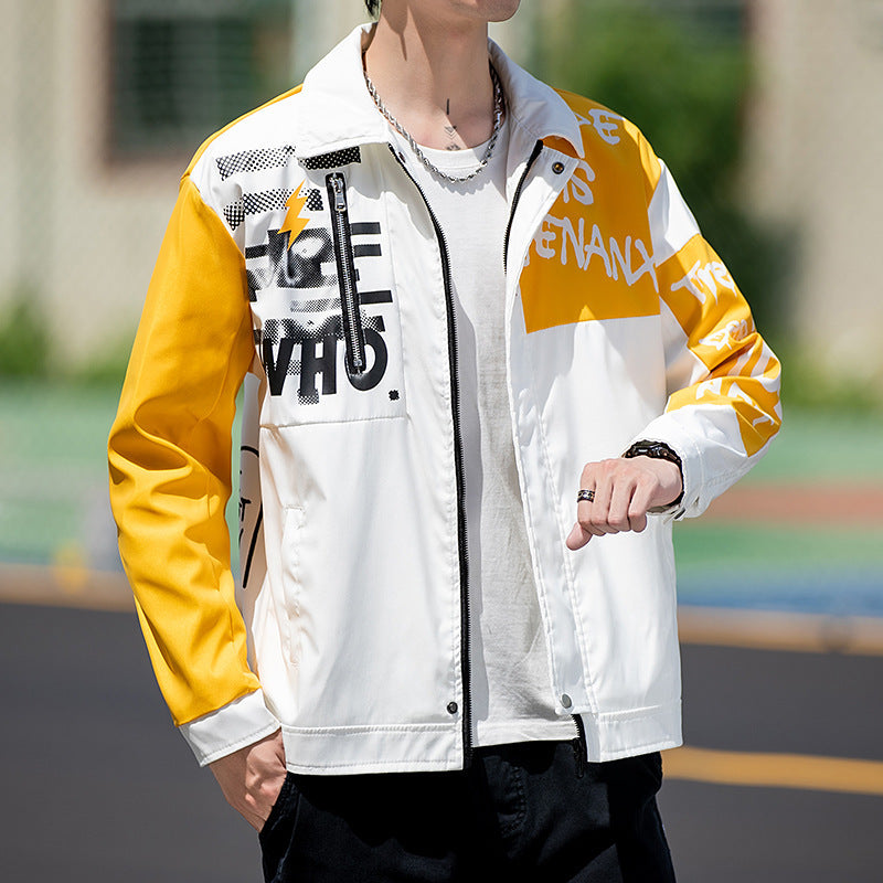 Men's Jacket Coat Loose Fashion Casual Handsome Young Top