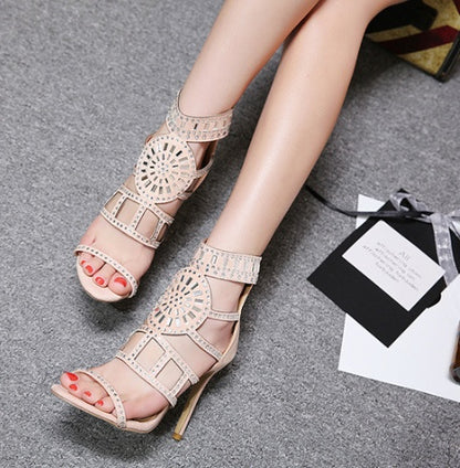 Rhinestone high heel sandals - ARCHSHOPE