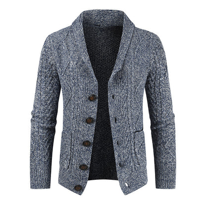 Cardigan tricoté à col en V pour homme, veste pull ample et épaisse