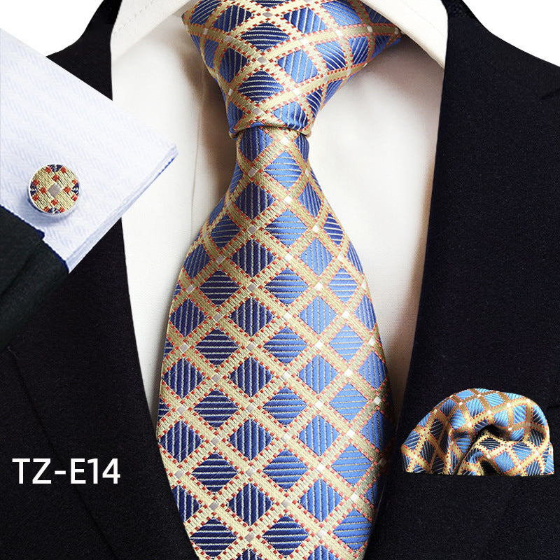 Paisley Tie Square Scarf Pocket Square Cufflinks Three-piece Set - ARCHSHOPE