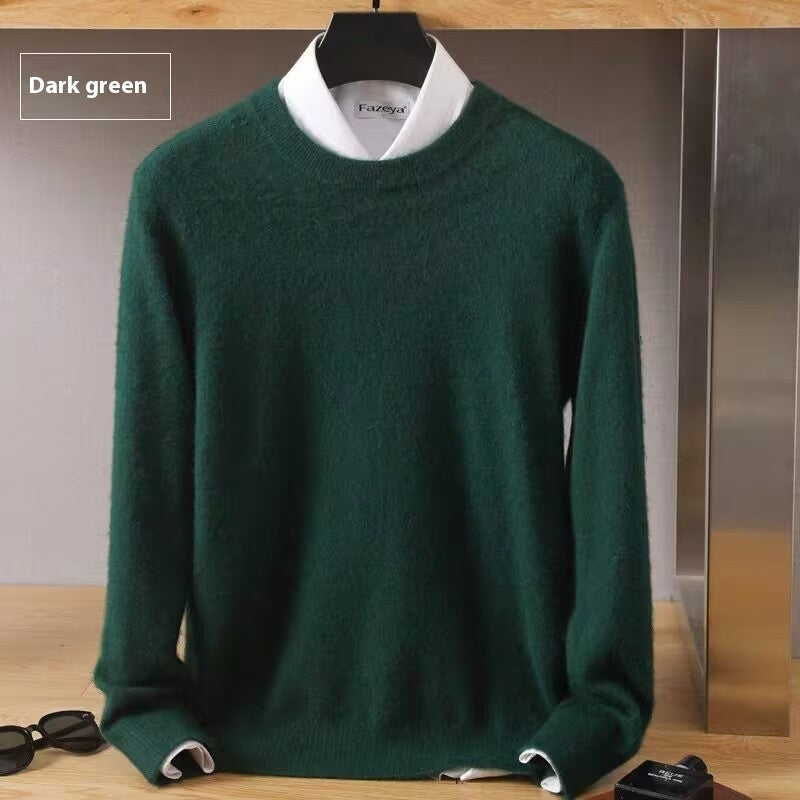 Rundhalspullover Lockerer Oversize-Strickpullover