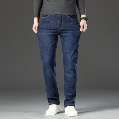 Mit Fleece gefütterte, gepolsterte, warmhaltende Jeans für Herren