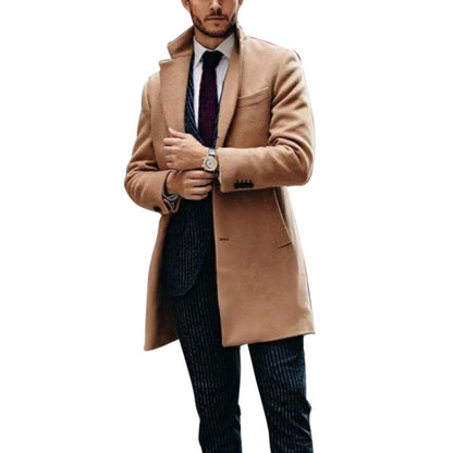 Manteau mi-long en laine double face pour homme