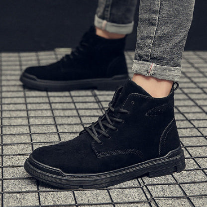 Lässige Lederschuhe High-Top-Stiefel