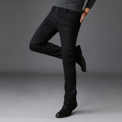 Frühling und Sommer neue Herrenjeans Herren koreanische Version des Trends der Selbstkultivierung Stretchhosen Jugend schwarze Hosen Männer