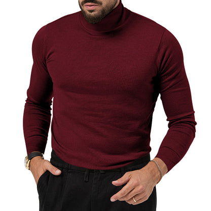 Herbst und Winter Neuer hochelastischer Rollkragenpullover aus Kaschmir mit dicker, warmer Unterwolle für junge Männer