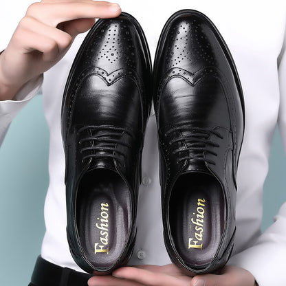 Blockgeschnitzte Freizeitschuhe aus Leder für Herren