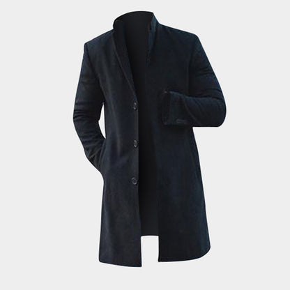 Fashion Winter Men's Trench Long Jackets Coats Overcoat Classic Jackets Solid Slim Fit Outwear Hombre Men Clothes Khaki Black - ARCHSHOPE