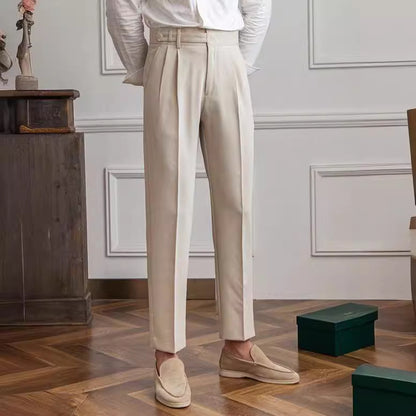 Lässige Herren Paris Schnalle Straight Business Small Naples Bügelfreie All-Match Anzughose