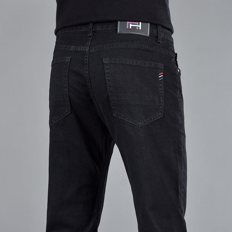 Nouveau jean slim décontracté en coton à jambe droite pour jeunes hommes