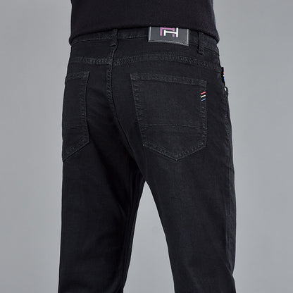 Nouveau jean slim décontracté en coton à jambe droite pour jeunes hommes