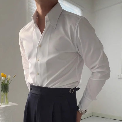 Frühling Italienisches Einteiliges Kragenhemd Casual Business