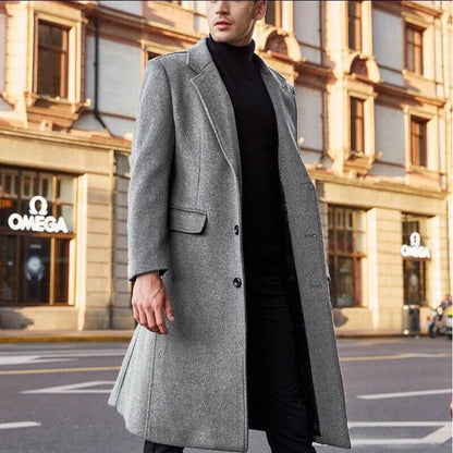 Men's Long Trench Coat Woolen Coat - ARCHSHOPE