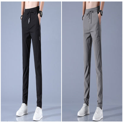 Ice Silk Pants Herren Sommer Dünne Freizeithose Lose Gerade Atmungsaktiv