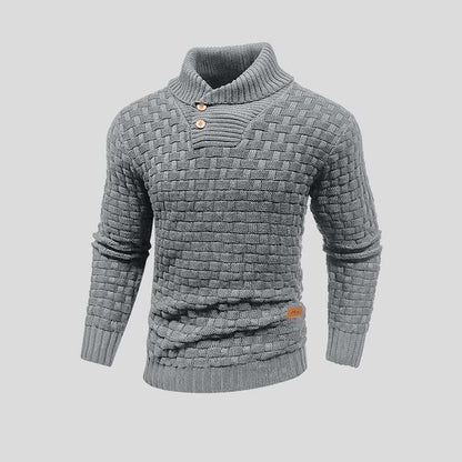 Exquisiter Pullover mit Knopfkaromuster für Jungen