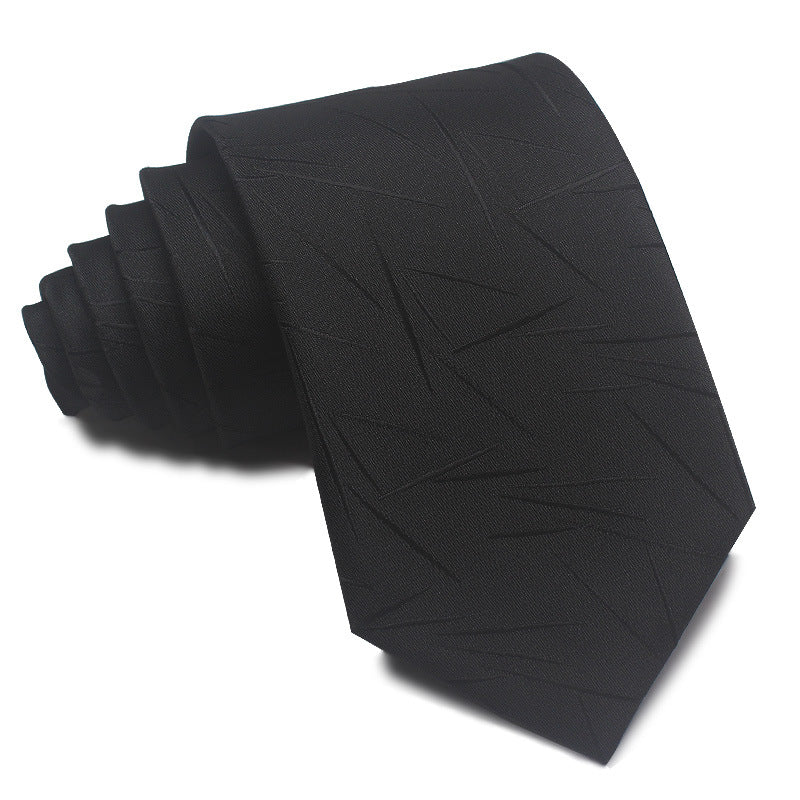 8CM Polyester Jacquard Striped Tie Men's Business Formal Red Black Blue - ARCHSHOPE