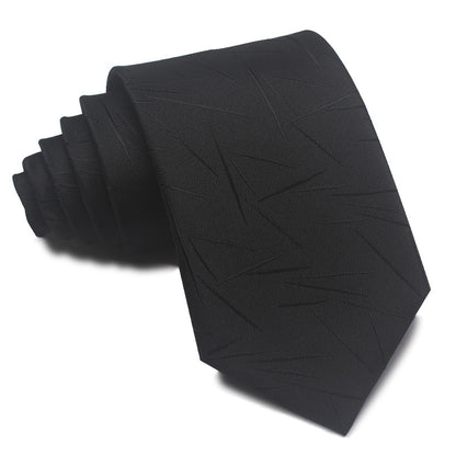 8CM Polyester Jacquard Striped Tie Men's Business Formal Red Black Blue - ARCHSHOPE