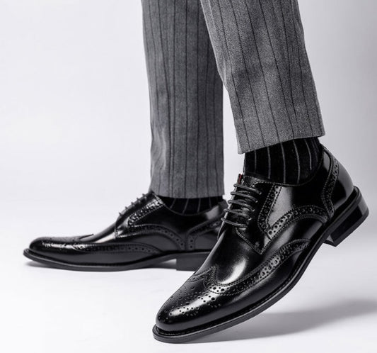 Chaussures en cuir véritable de style britannique pour le travail et les loisirs
