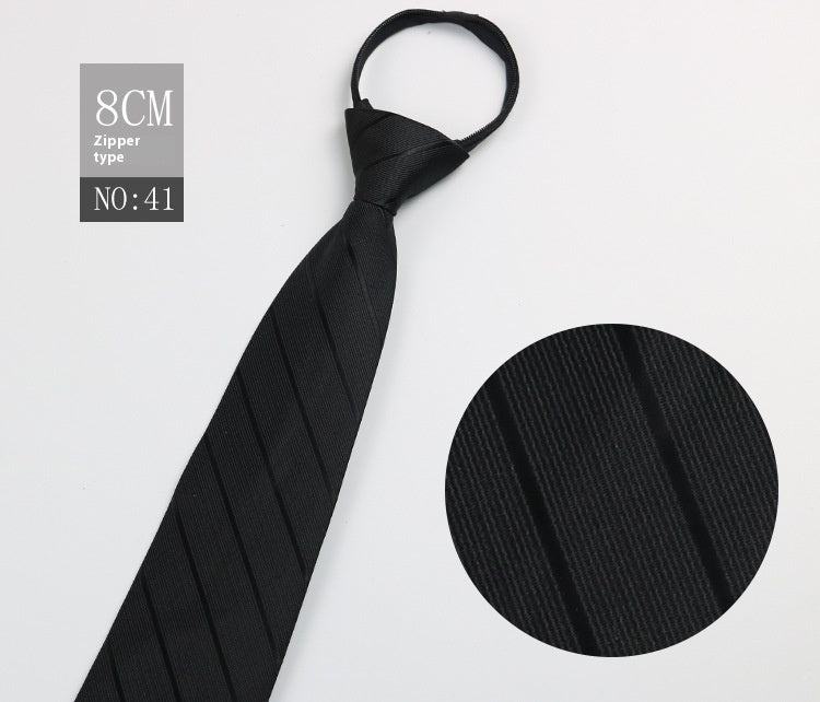 Black Men's Tie Striped Blue Business Tie Lazy Zip Tie In Stock Wholesale Pull Peels - ARCHSHOPE
