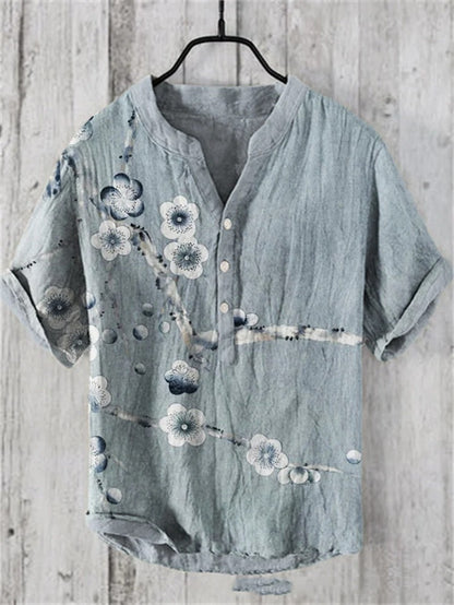 Chemises d'été pour hommes, style national tendance, à trois boutons