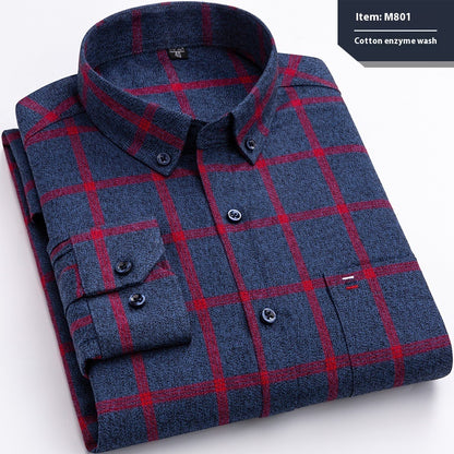 Baumwolle Langarmhemd Karo Business Slim Fit