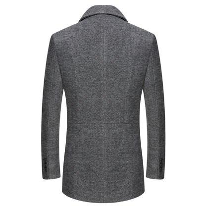 Manteau à revers épais pour hommes d'âge moyen
