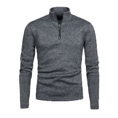 Winter Herren Pullover Knopfleiste Reißverschluss Design Volltonfarbe